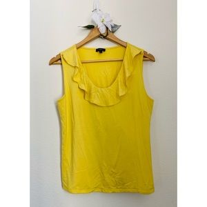 Talbots • Spring Yellow Ruffled Sleeveless Blouse